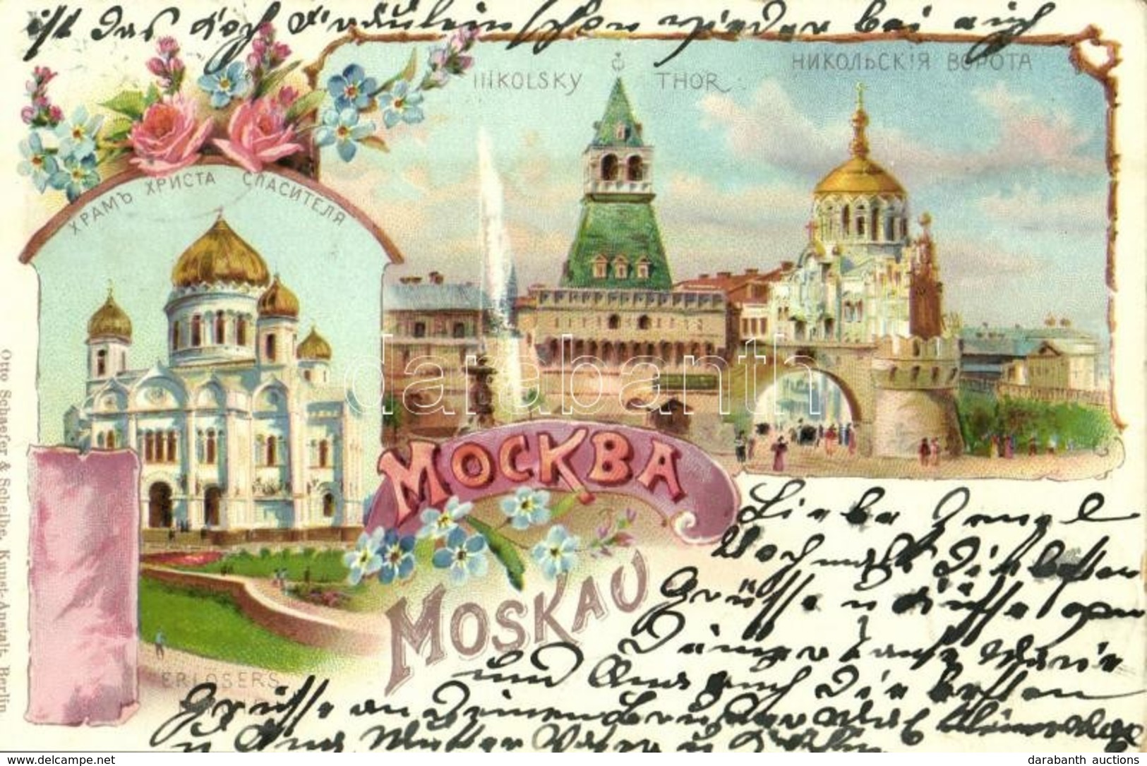 T2/T3 1900 Moscow, Moskau, Moscou; Nikolsky Thor, Erlöser's Kirche / Nikolaevsky Gate, Cathedral Of Christ The Saviour.  - Sin Clasificación