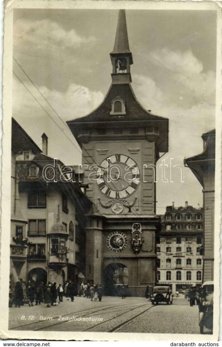 T2 1931 Bern, Berne; Zeitglockenturm / Clock Tower, Belfry, Street, Automobiles + 'Hyspa Bern 1931' So. Stpl - Unclassified