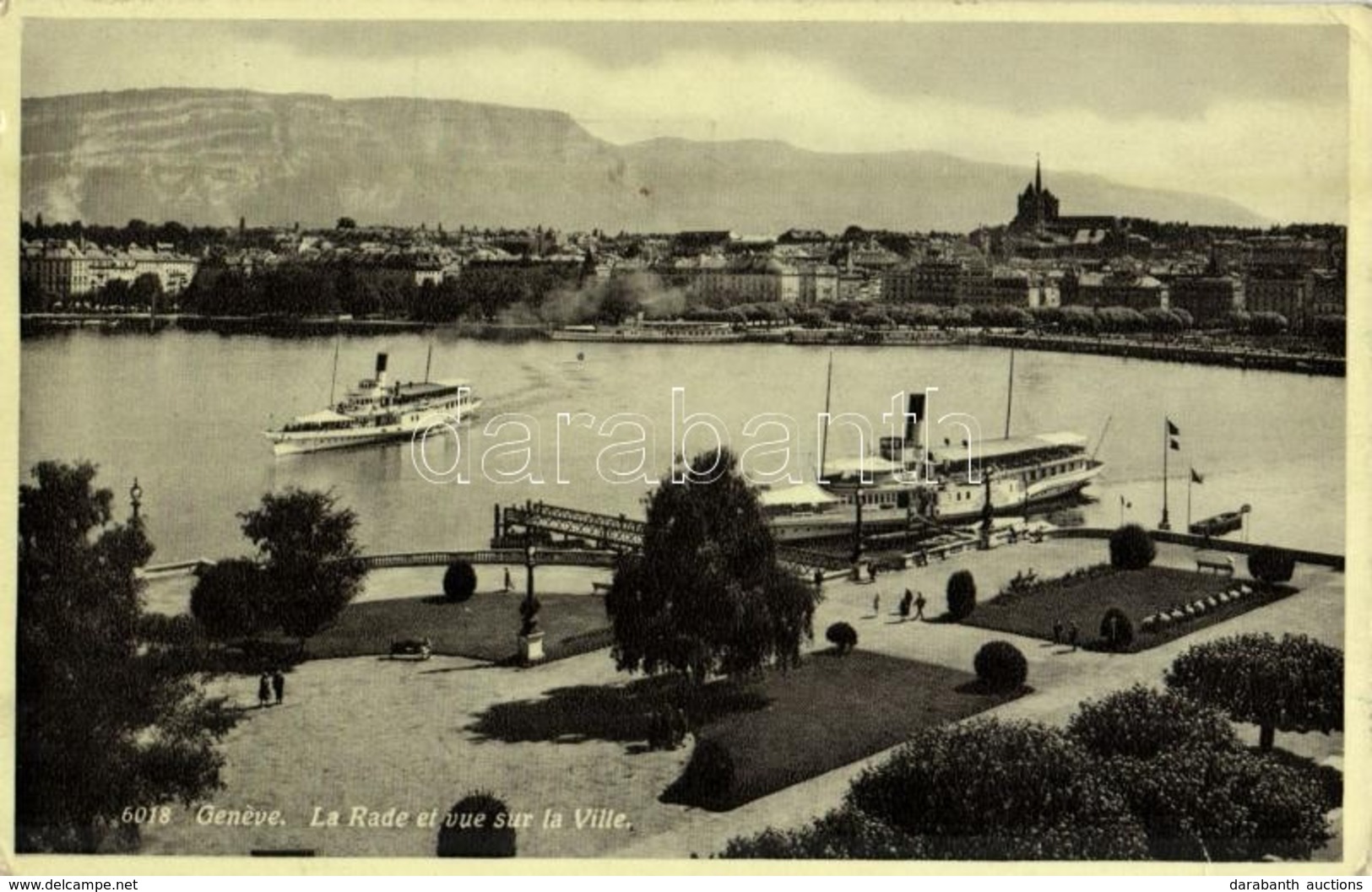 T2/T3 1947 Geneva, Geneve, Genf; La Rade Et Vue Sur La Ville / General View, Harbour, Steamships (worn Corners) - Sin Clasificación