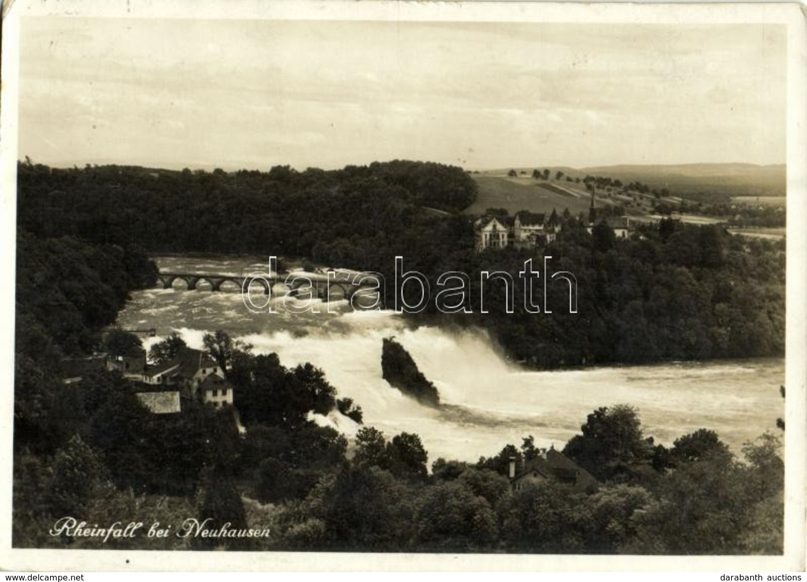 T2 1937 Neuhausen Am Rheinfall, Rheinfall / Waterfall + Hotel U. Restaurant Bellevue Am Rheinfall Advertisement (14,6 Cm - Sin Clasificación