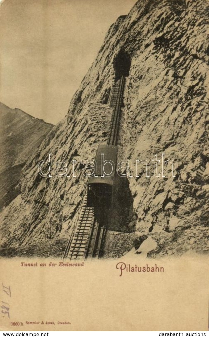 * T2/T3 Pilatusbahn, Tunnel An Der Eselswand / Pilatus Railway, Mountain Railway, Train (worn Corners) - Unclassified