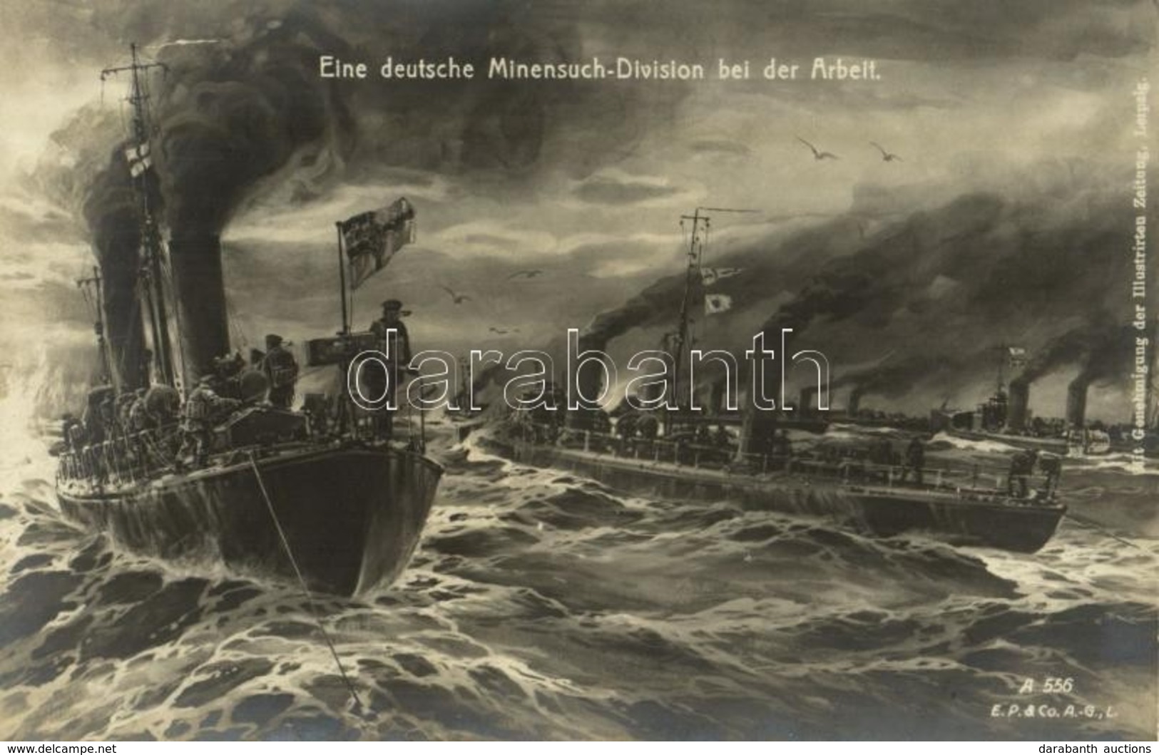 ** T2 Eine Deutsche Minensuch-Division Bei Der Arbeit / WWI German Imperial Navy (Kaiserliche Marine) Minesweeper Divisi - Sin Clasificación