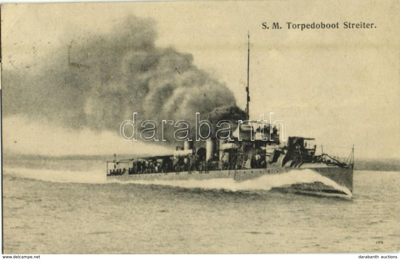 T2 1909 SM Torpedoboot Streiter, K.u.K. Kriegsmarine / SMS Streiter Osztrák-magyar Haditengerészet Huszár-osztályú Rombo - Sin Clasificación