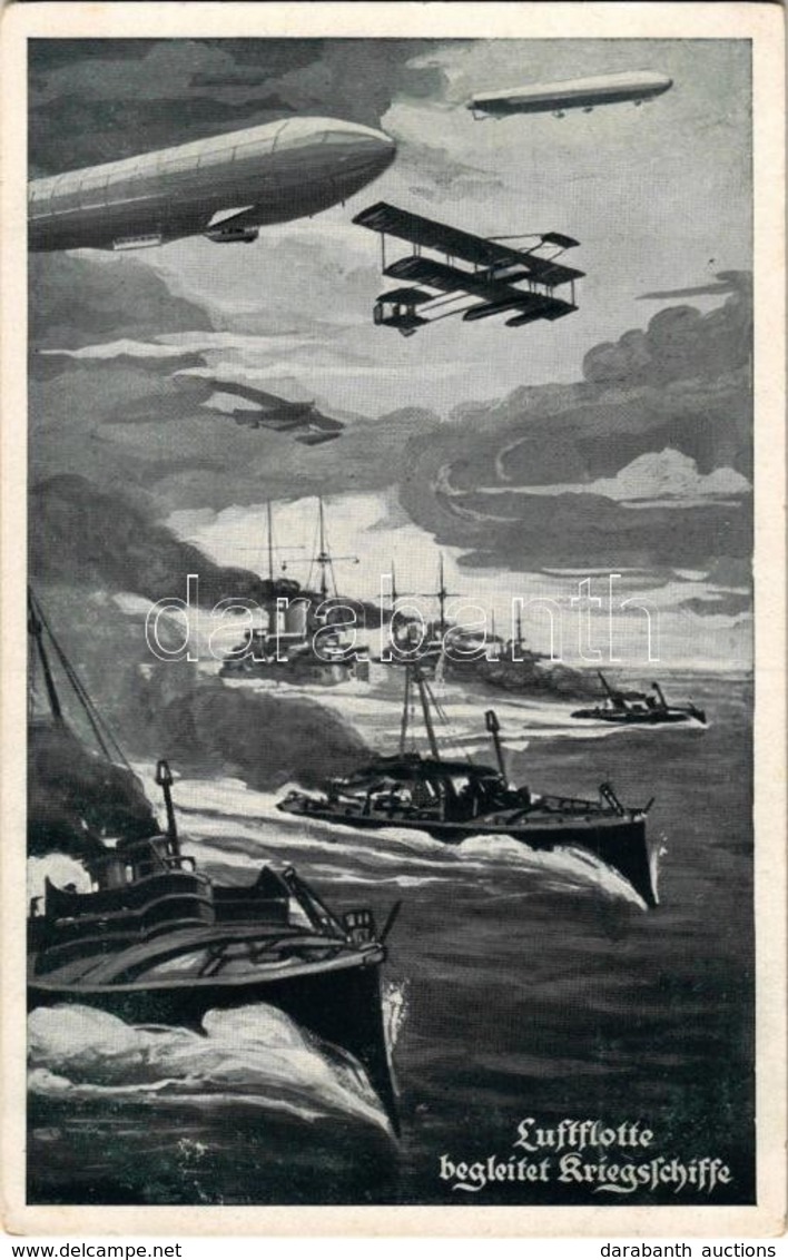 ** T1 Luftflotte Begleitet Kriegsschiffe. Deutscher Luftflotten-Verein / German Air Force Accompanies Warships, Seaplane - Sin Clasificación