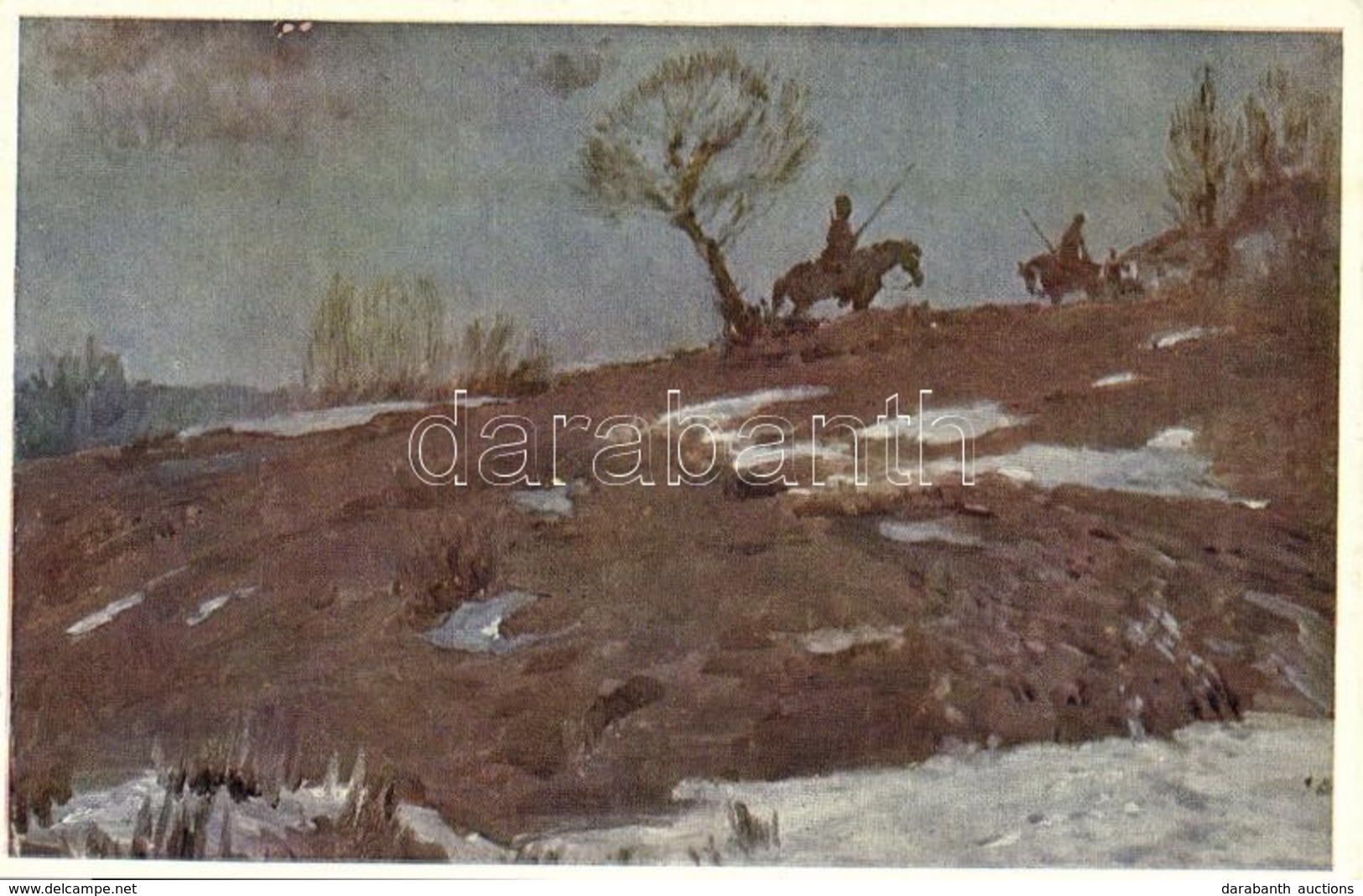 ** T1/T2 Kosakenpatrouille. Kriegshilfsbüro No. 447. / WWI Austro-Hungarian K.u.K. Military Art Postcard, Cossacks Patro - Sin Clasificación