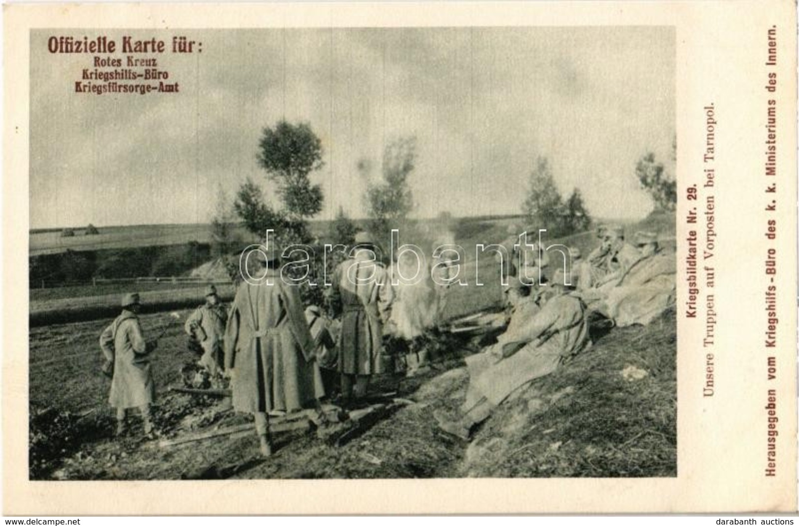 ** T1/T2 Kriegsbildkarte Nr. 29. Unsere Truppen Auf Vorposten Bei Tarnopol. Kriegshilfsbüro / WWI Austro-Hungarian K.u.K - Sin Clasificación