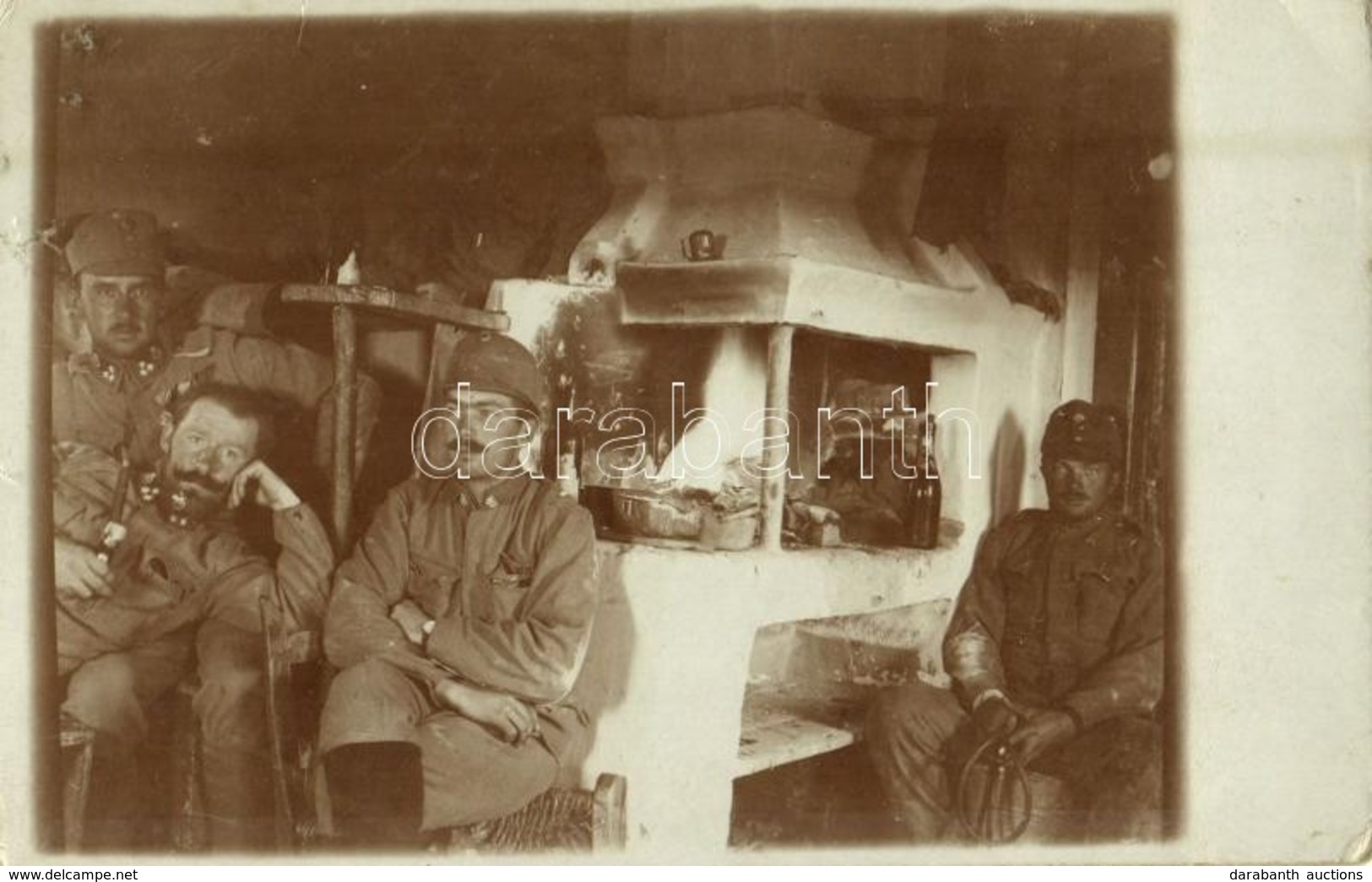 * T3/T4 1916 Orosz Ház Belseje Osztrák-magyar Katonákkal / WWI K.u.K. (Austro-Hungarian) Military, Soldiers In A Russian - Sin Clasificación