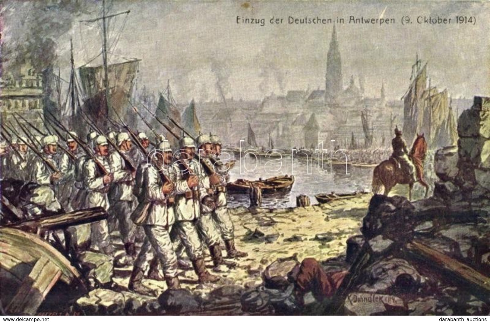 ** T2 Einzug Der Deutschen In Antwerpen. 9. Oktober 1914. Offizielle Postkarte Für Das Rote Kreuz, Kriegsfürsorgeamt Und - Sin Clasificación