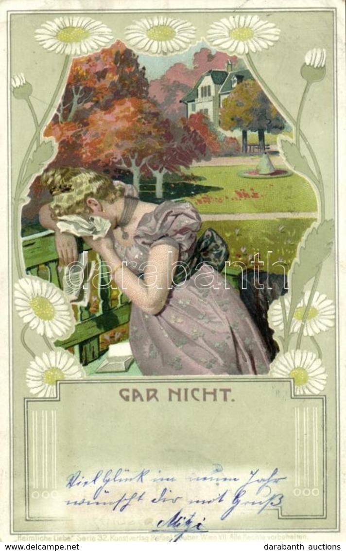 * T2/T3 1900 Gar Nicht. Art Nouveau, Floral, Litho. 'Heimliche Liebe' Serie 32. Kunstverlag Rafael Neuber  (EK) - Sin Clasificación