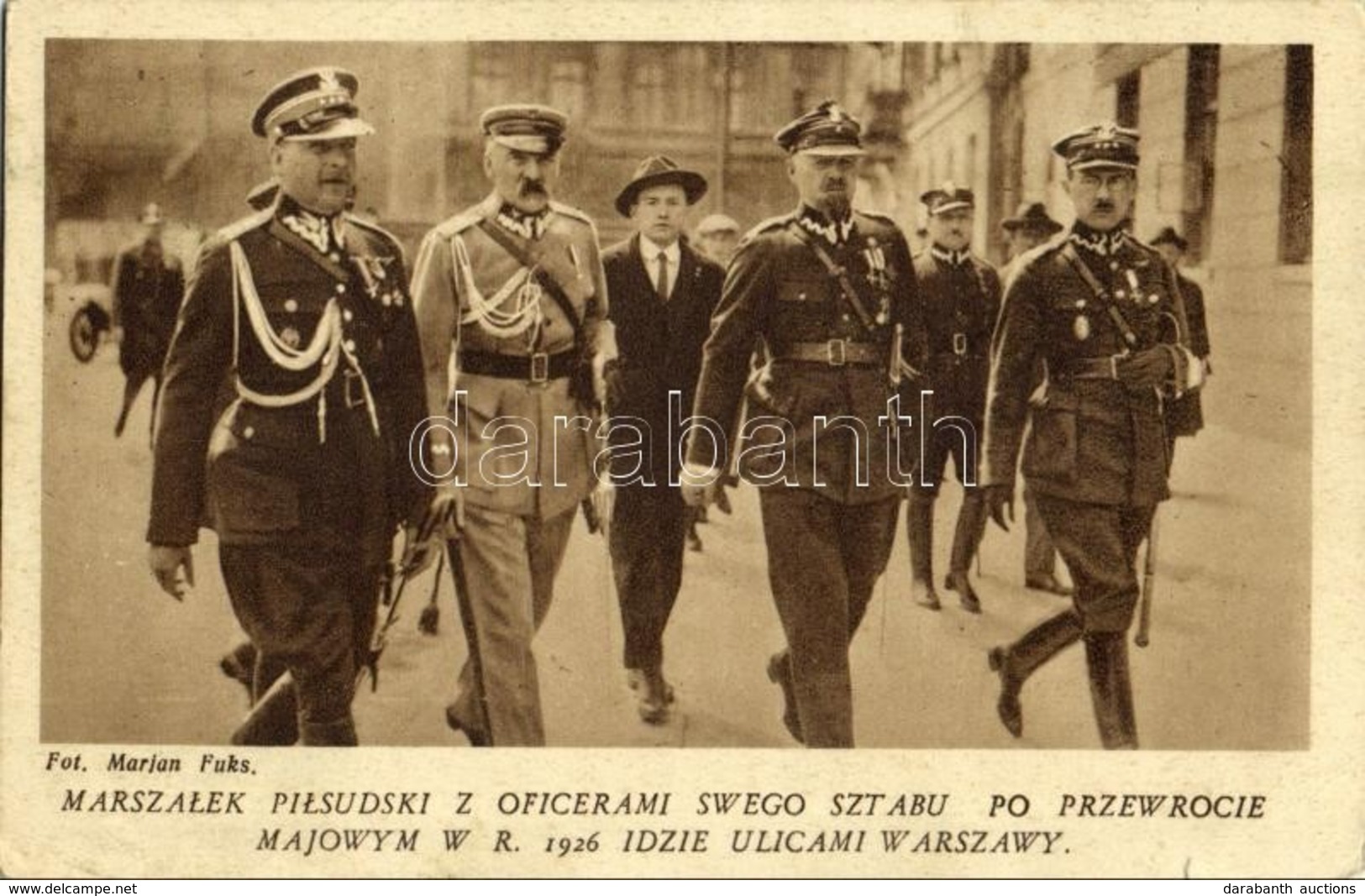 * T2/T3 Marszalek Pilsudski Z Oficerami Swego Sztabu Po Przewrocie Majowym W R. 1926 Idzie Ulicami Warszawy / Marshal Jó - Sin Clasificación