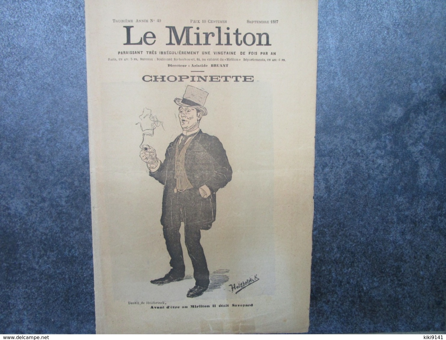 LE MIRLITON - Troisième Année N°40 - Septembre 1887 - Dessin De HEIDBRINCK (4 Pages) - Magazines - Before 1900