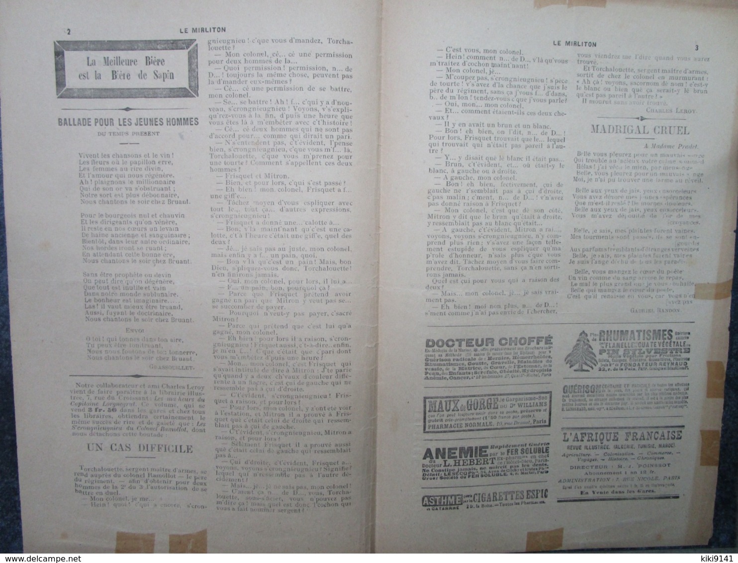 LE MIRLITON - Troisième Année N°40 - Septembre 1887 - Dessin De HEIDBRINCK (4 Pages) - Magazines - Before 1900