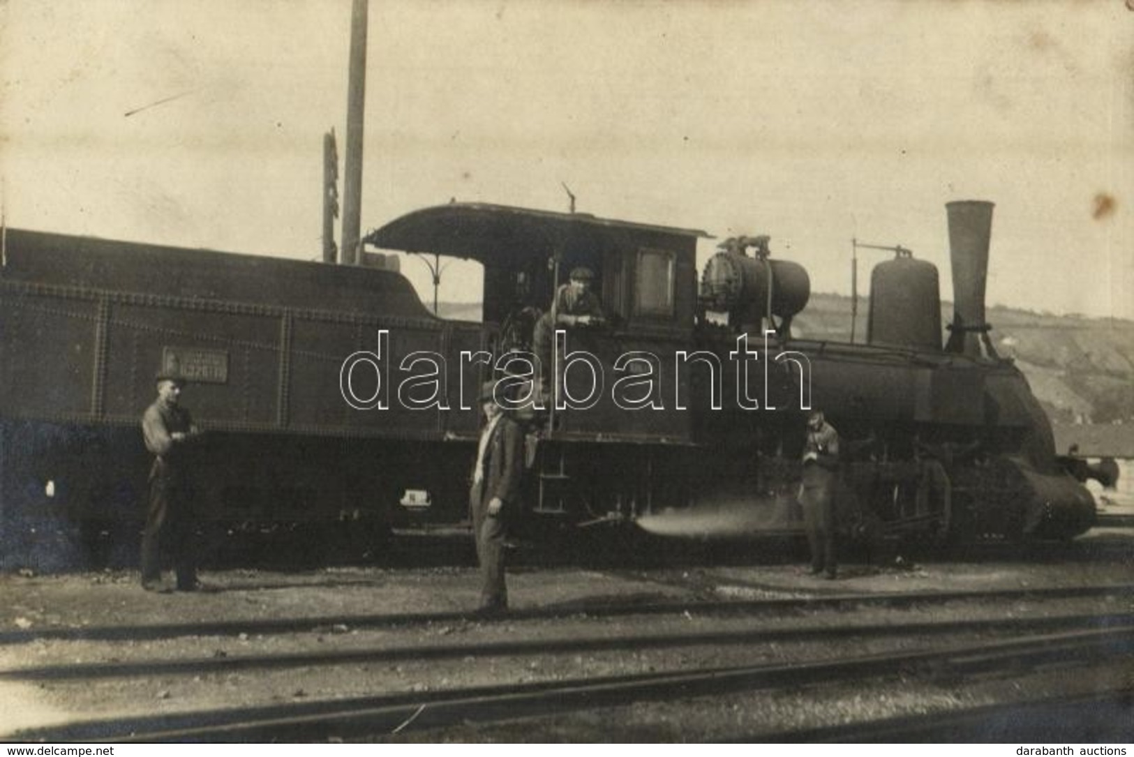 ** T2 MÁV 326. Sorozatszámú Gőzmozdonya Vasutasokkal / Hungarian State Railways Locomotive, Railwaymen. Photo - Sin Clasificación