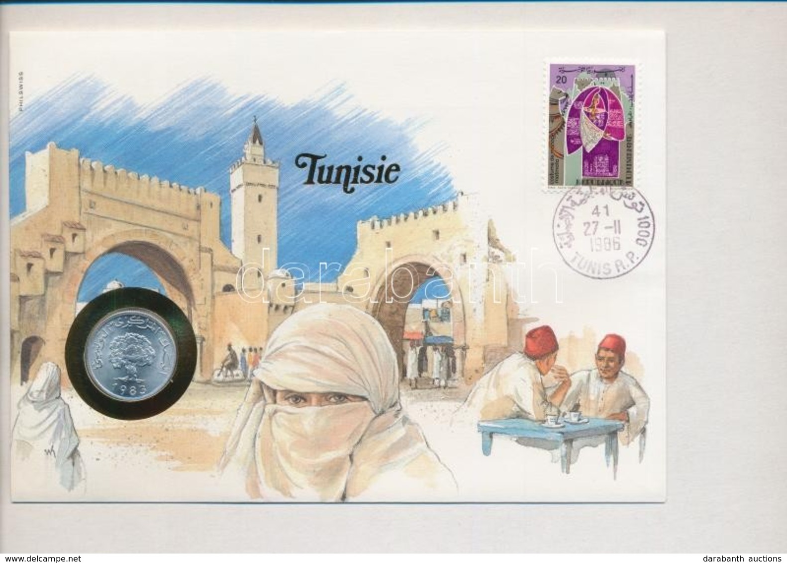 Tunézia 1983. 5M, Felbélyegzett Borítékban, Bélyegzéssel, Német Nyelvű Leírással T:1,2
Tunisia 1983. 5 Millim In Envelop - Sin Clasificación