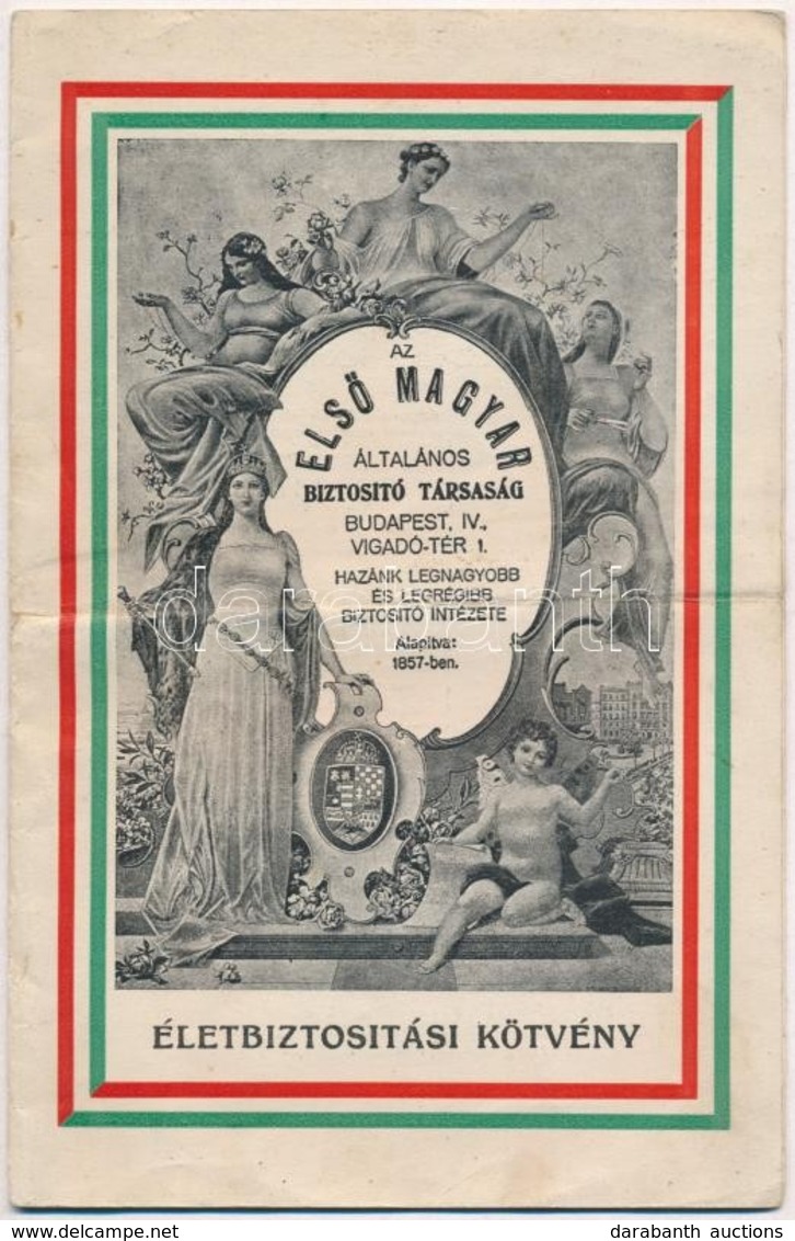 1928-1933. 'Első Magyar Általános Biztosító Társaság' 2db Klf Kitöltött Kötvénye T:II - Sin Clasificación