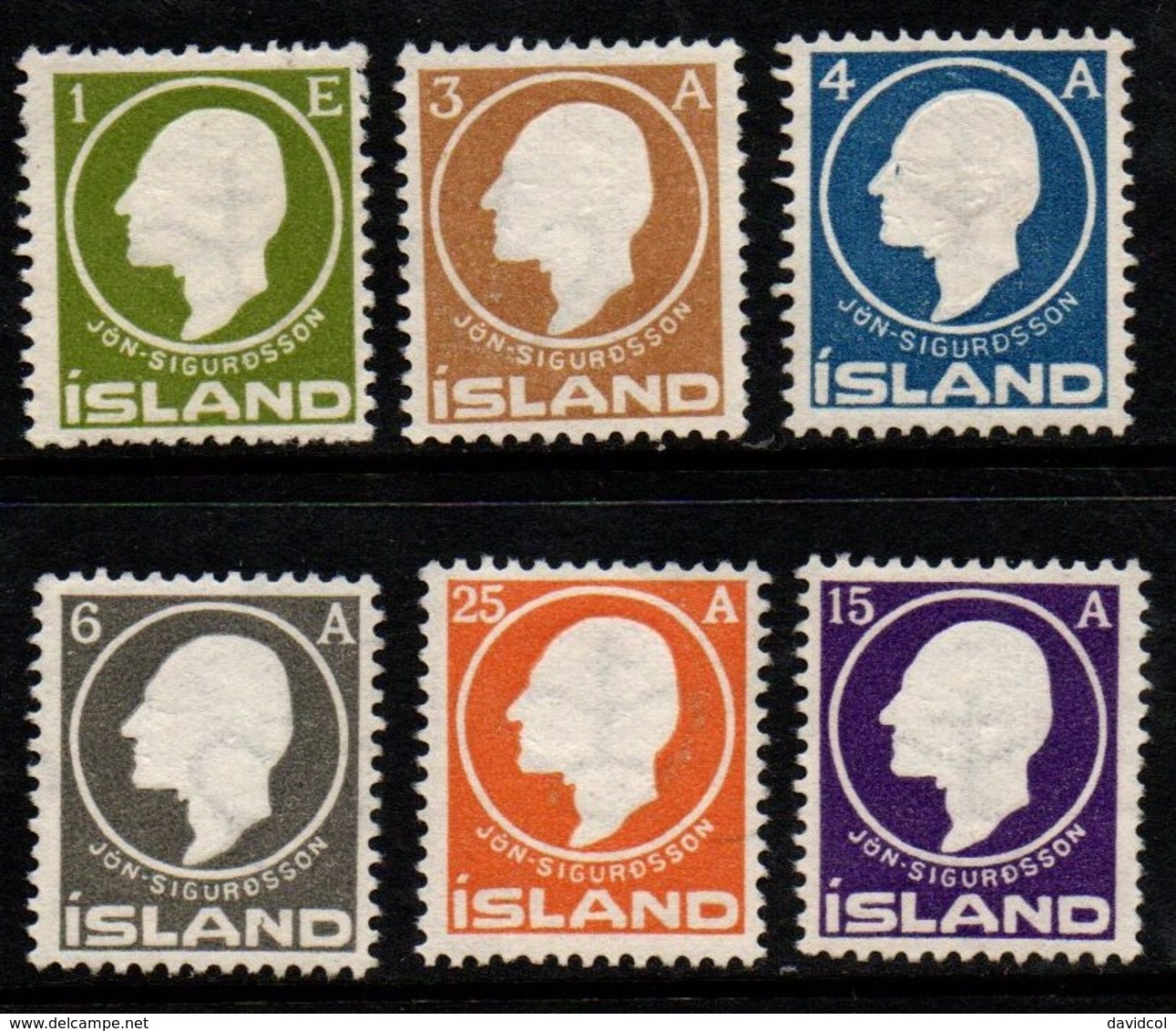 S283.-. ICELAND - 1911 - SC#: 86-91 - MNG - JON SIGURDSSON. SCV:US$ 50.00 ++ - Ungebraucht