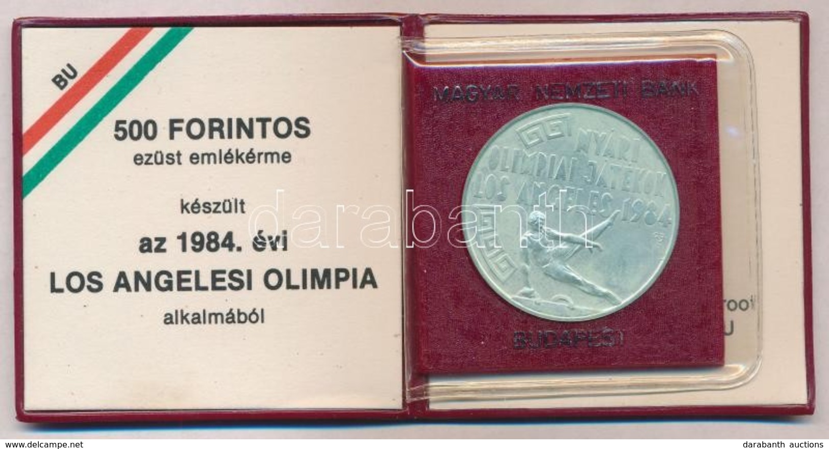 1984. 500Ft Ag 'Nyári Olimpiai Játékok - Los Angeles' Eredeti Tokban, Tanúsítvánnyal T:BU Patina, Ujjlenyomat Adamo EM79 - Sin Clasificación