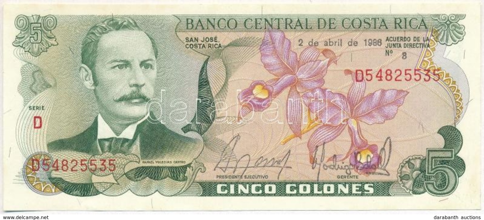 Costa Rica 1985. 5C T:I- 
Costa Rica 1985. 5 Colones C:AU - Unclassified