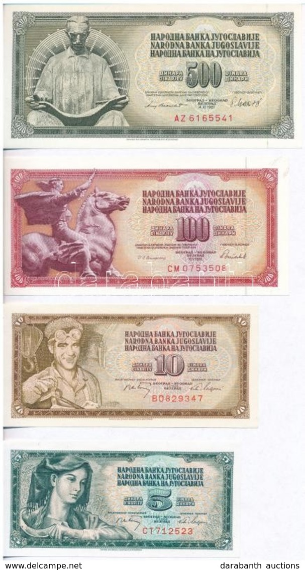 Jugoszlávia 1968. 5D + 10D + 1981. 500D + 1986. 100D T:I
Yugoslavia 1968. 5 Dinara + 10 Dinara + 1981. 500 Dinara + 1986 - Sin Clasificación