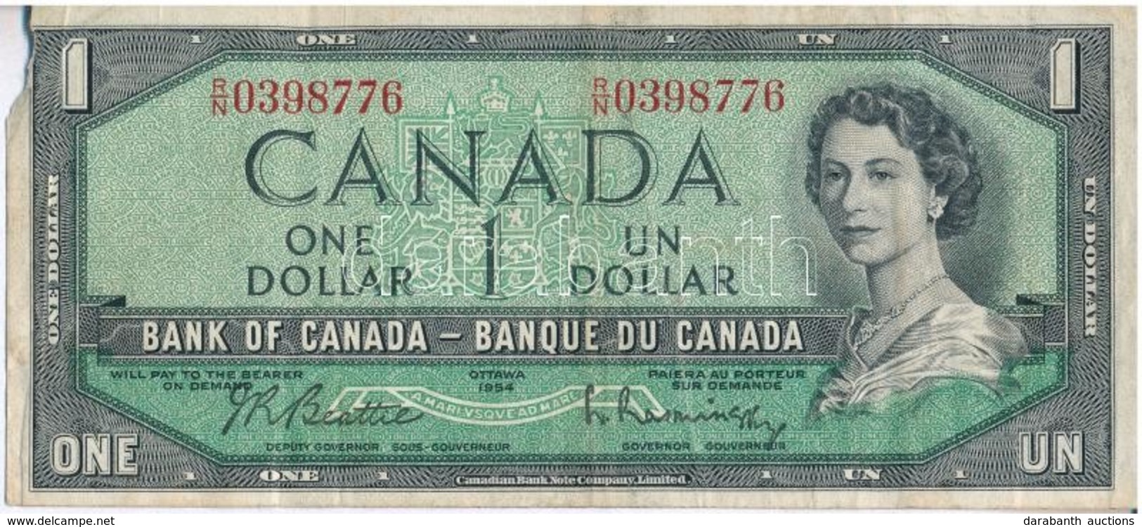 Kanada 1954. 1$ T:III- Szakadás Canada 1954. 1 Dollar C:VG Tear - Unclassified