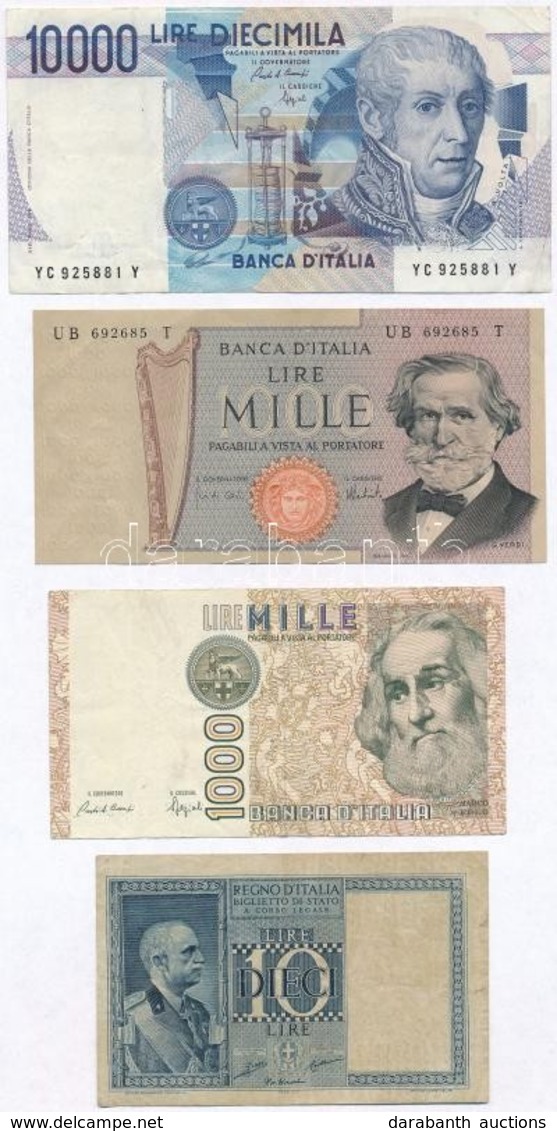 Olaszország 1935. 10L + 1973. 1000L + 1982. 1000L + 1984. 1000L T:III
Italy 1935. 10 Lire + 1973. 1000 Lire + 1982. 1000 - Sin Clasificación