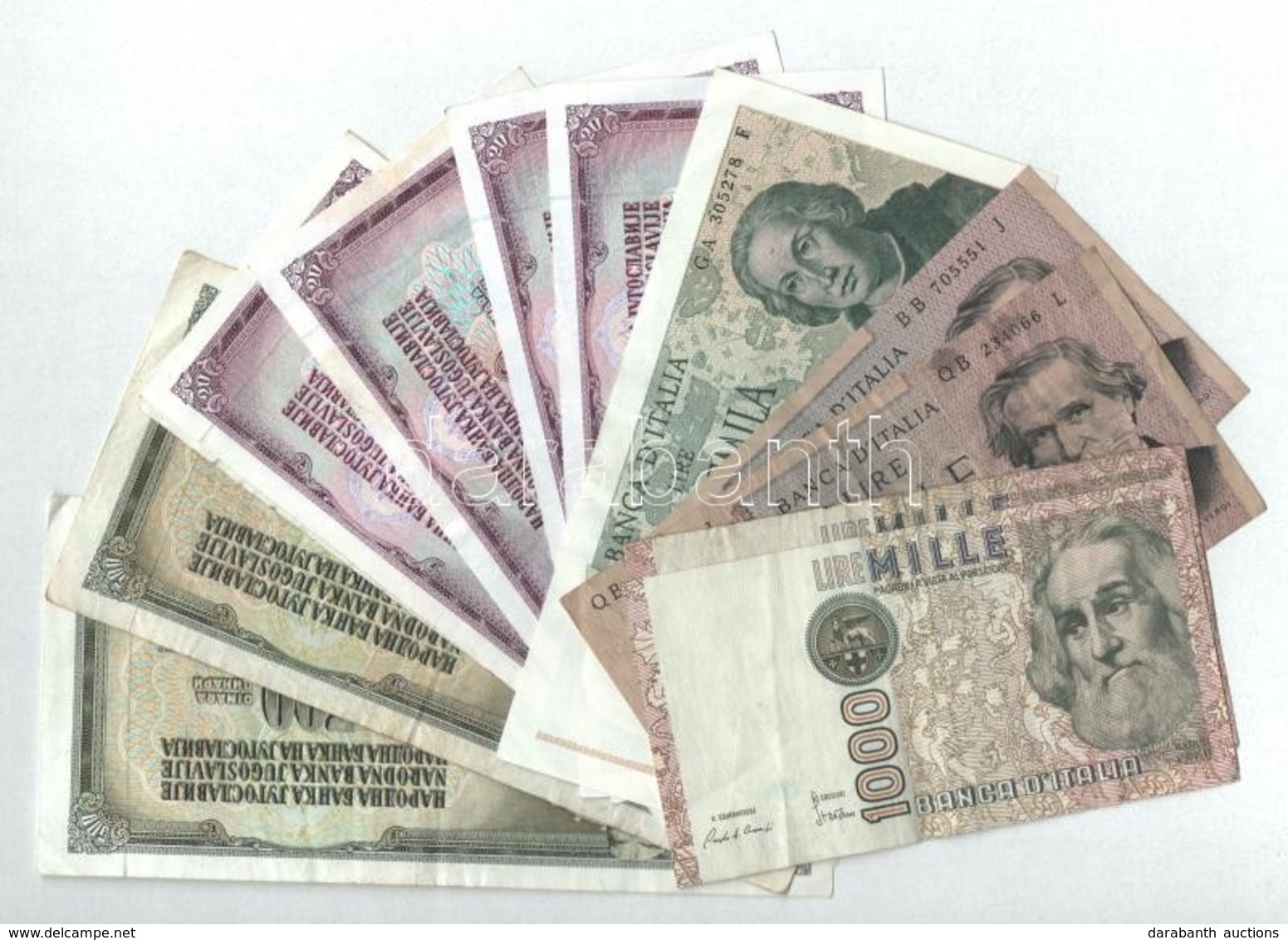 Vegyes 12db-os Olasz és Jugoszláv Bankjegy Tétel T:III
Mixed 12pcs Of Italian And Yugoslavian Banknote Lot C:F - Sin Clasificación
