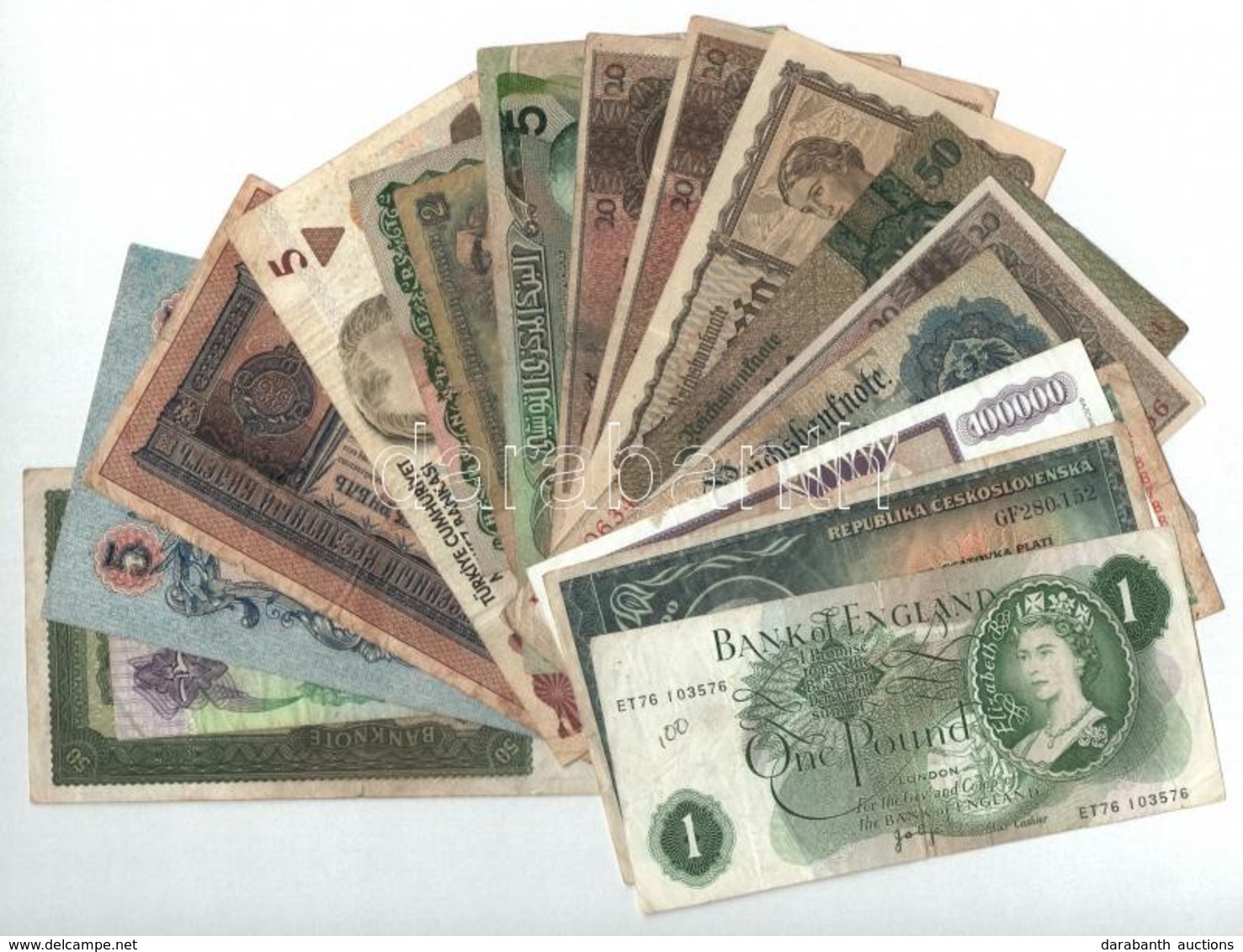 20db-os Külföldi Bankjegy Tétel, Közte Tanzánia, Nagy-Britannia, Törökország T:III,III-
20pcs Of Various Banknotes, Incl - Unclassified