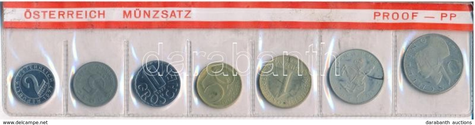 Ausztria 1977. 2gr-10Sch (7xklf) Forgalmi Sor Fóliatokban T:1 Kis Patina
Austria 1977. 2 Groschen - 10 Schilling (7xdiff - Sin Clasificación