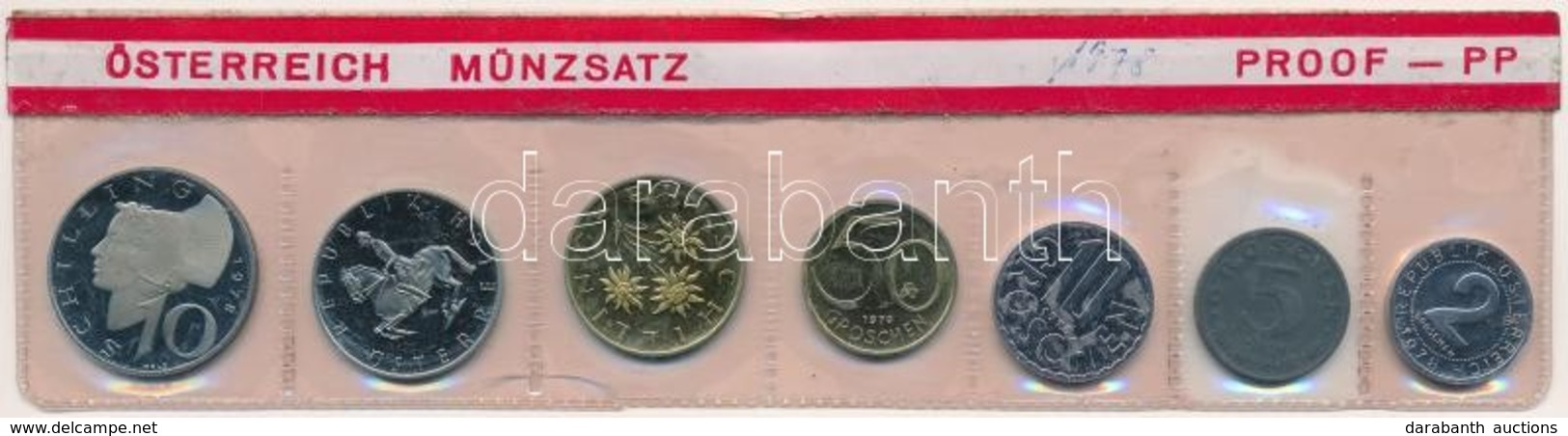 Ausztria 1978. 2gr-10Sch (7xklf) Forgalmi Sor Lezárt Sérült Fólia Tokban T:1 (eredetileg PP)
Austria 1978. 2 Groschen -  - Sin Clasificación