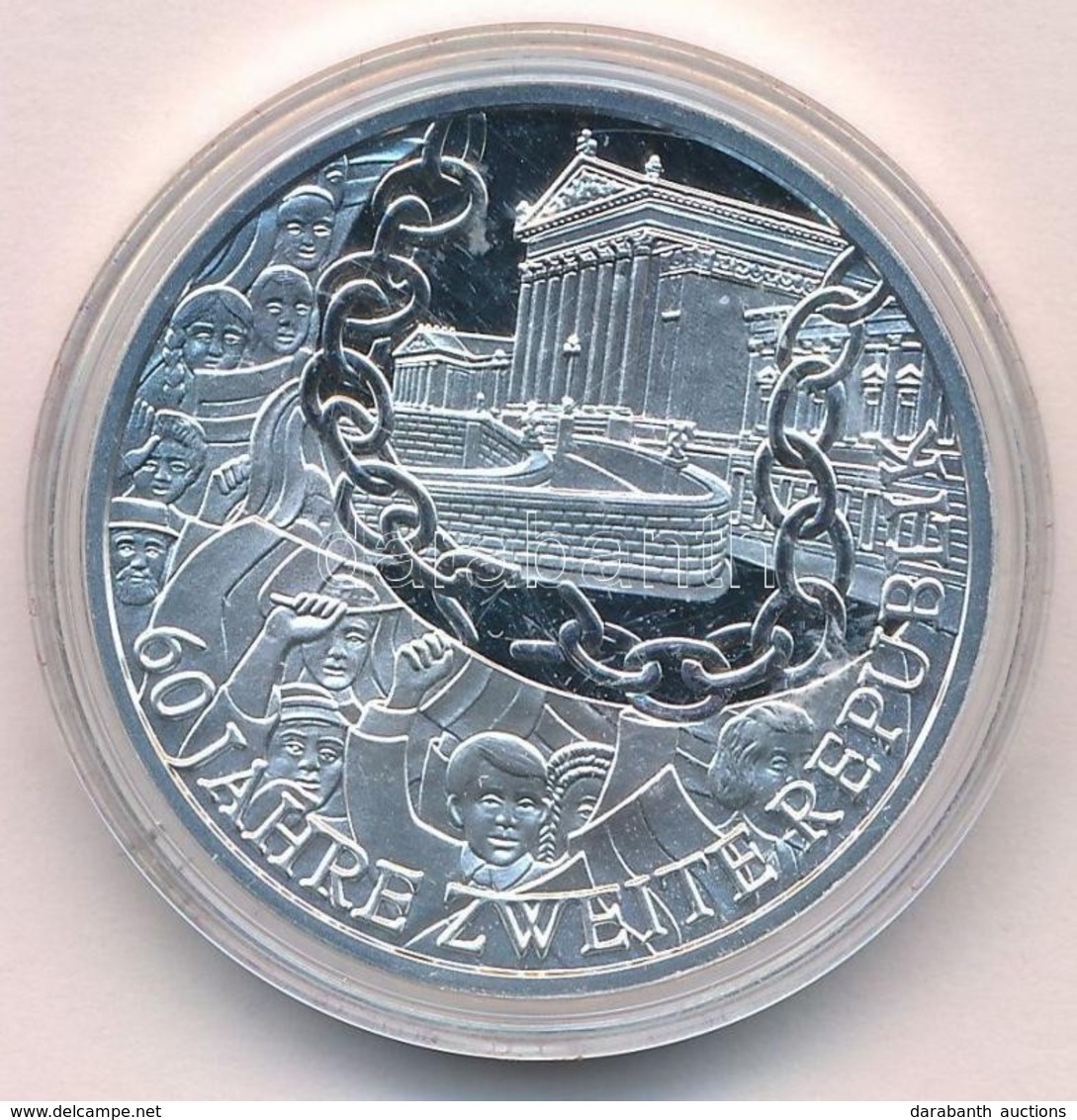 Ausztria 2005. 10E Ag 'A Második Köztársaság 60. évfordulója' T:PP 
Austria 2005. 10 Euro Ag '60th Anniversary Of The Se - Sin Clasificación