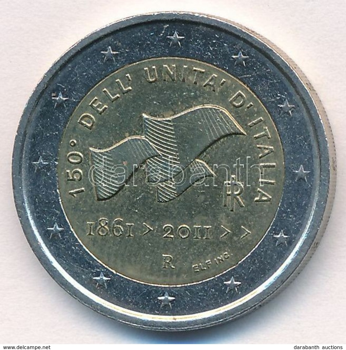 Olaszország 2011R 2E Bimetál 'Olaszország Egyesítésének 150. évfordulója' T:1- Kis Ph.
Italy 2011R 2 Euro Bi-Metallic '1 - Sin Clasificación