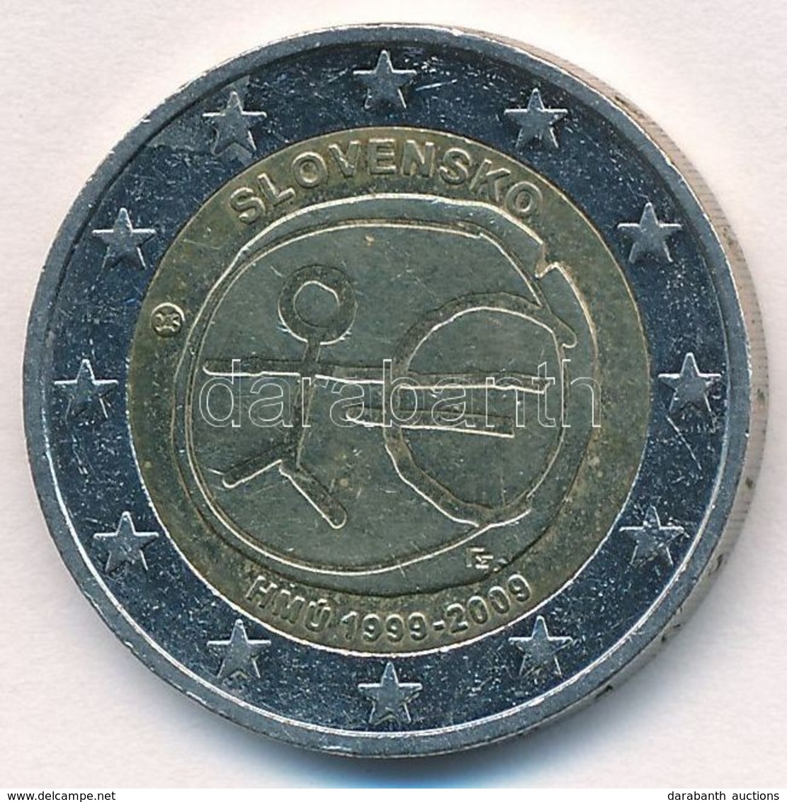 Szlovákia 2009. 2E Bimetál 'Gazdasági és Monetáris Unió 10. évfordulója' T:1- 
Slovakia 2009. 2 Euro Bi-Metallic '10 Yea - Sin Clasificación