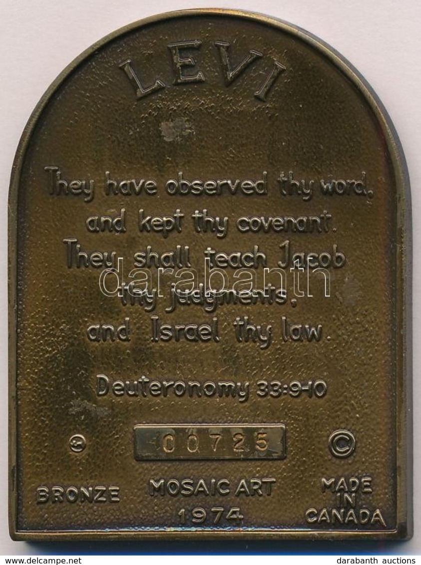 Kanada 1974. 'Levi' Kétoldalas Br Plakett Sorszámmal T:1- 
Canada 1974. 'Levi' Two Sided Br Plaque With Serial Number C: - Unclassified