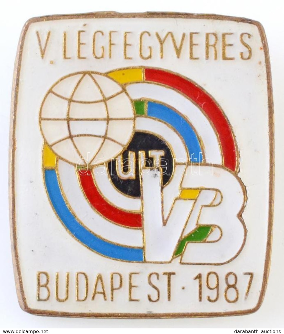 1987. 'V. Légfegyveres VB - Budapest 1987' Zománcozott Fém Jelvény (29x25mm) T:1- - Sin Clasificación