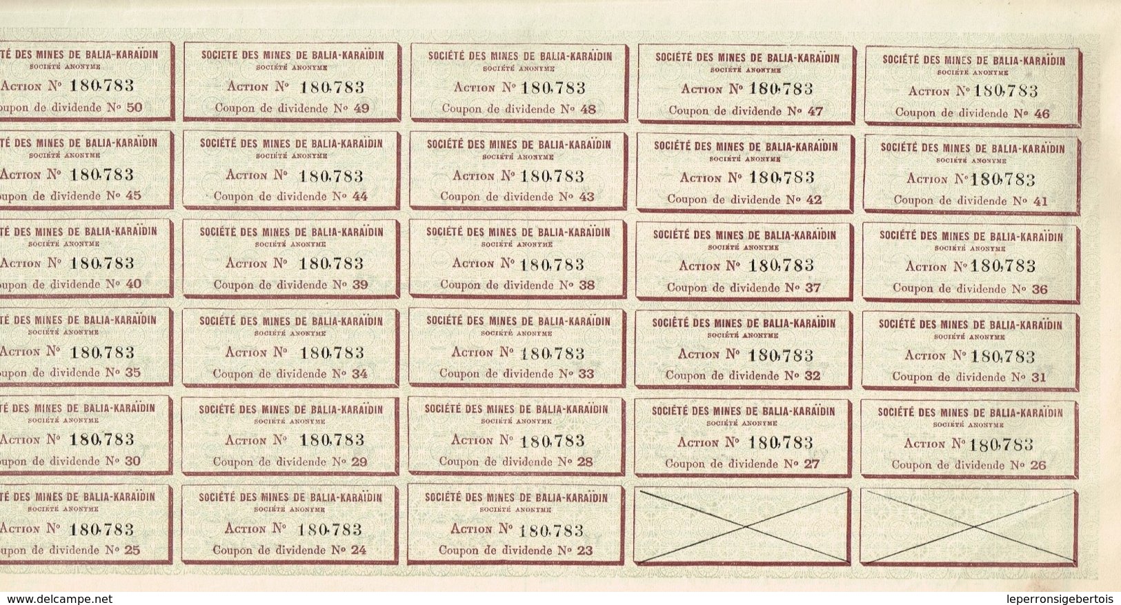 Titre Ancien - Société Anonyme Ottomane  Des Mines De Balia-Karaîdin - Titre De 1923- Déco - Mijnen