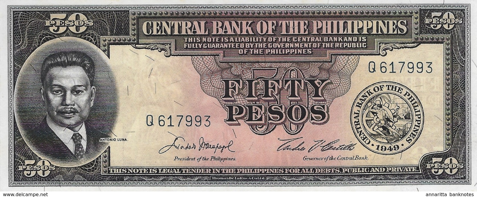 PHILIPPINES 50 PESOS 1949 (1962) P-138d UNC [PH0922d] - Philippines