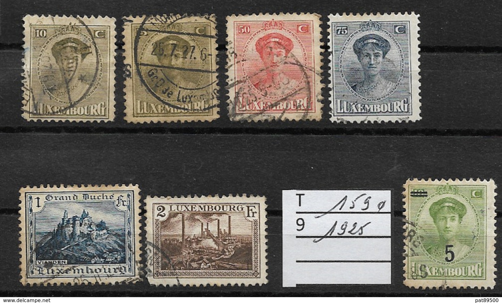 LUXEMBOURG 1924/1926 // 6/9 INC (150/158) Lot 7T N° YT 151,153,155,156,157,158  + 159 Oblitérés - Andere & Zonder Classificatie