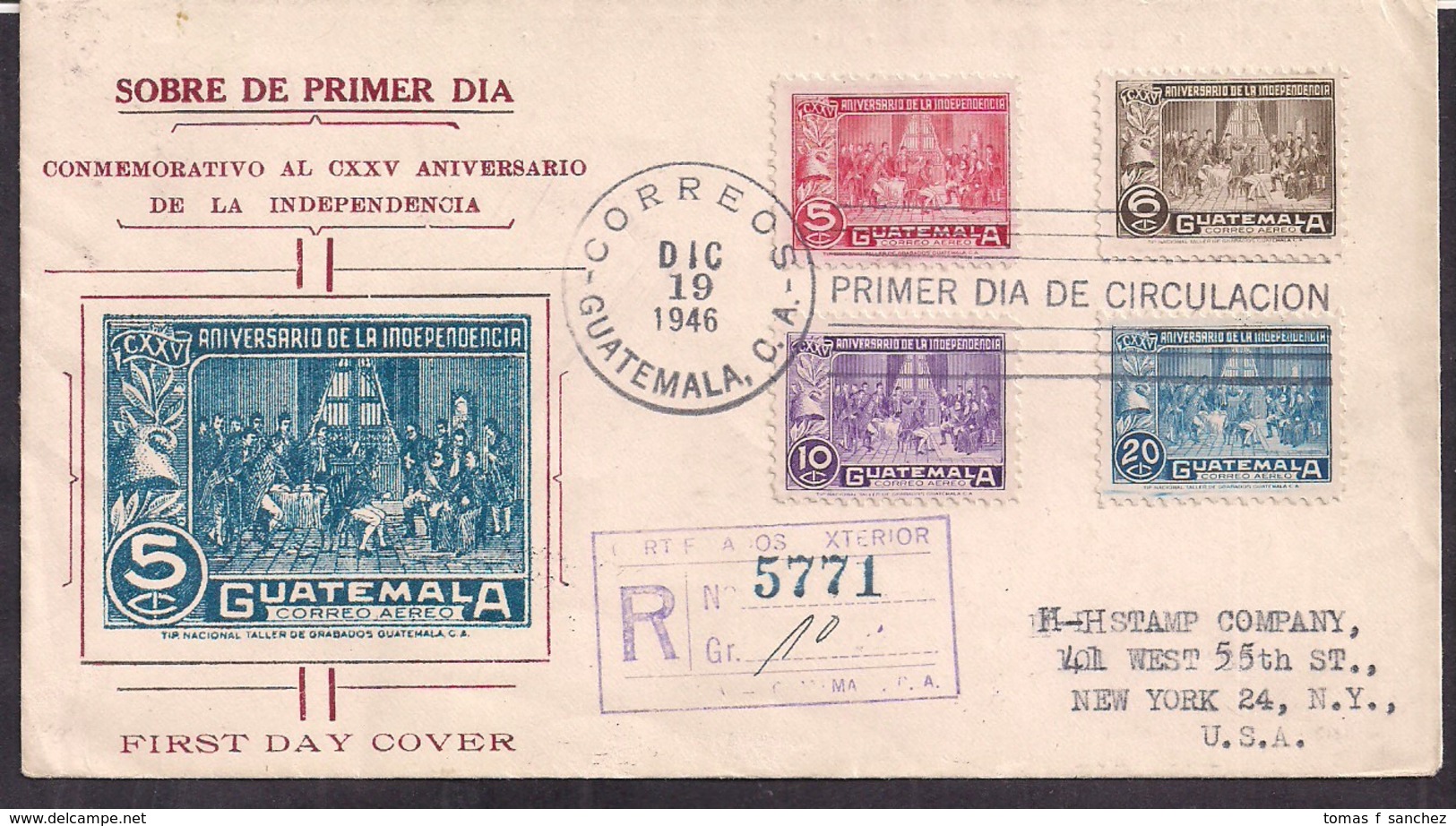 Guatemala - 1946 - Lettre - CXXV Anniversaire De L'Indépendance - Guatemala