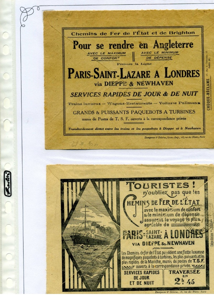 PUBLICITES / Env De La Poste, Années 1920 & 1980, Bel Ensemble à Poursuivre TTB  : - 1921-1960: Modern Period