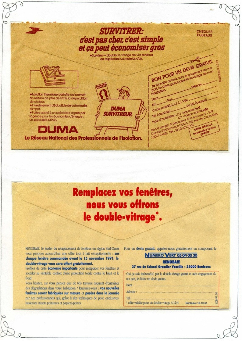 PUBLICITES / Env de la Poste, années 1920 & 1980, Bel ensemble à poursuivre TTB  :