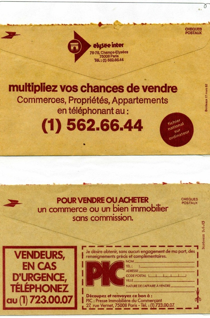 PUBLICITES / Env de la Poste, années 1920 & 1980, Bel ensemble à poursuivre TTB  :