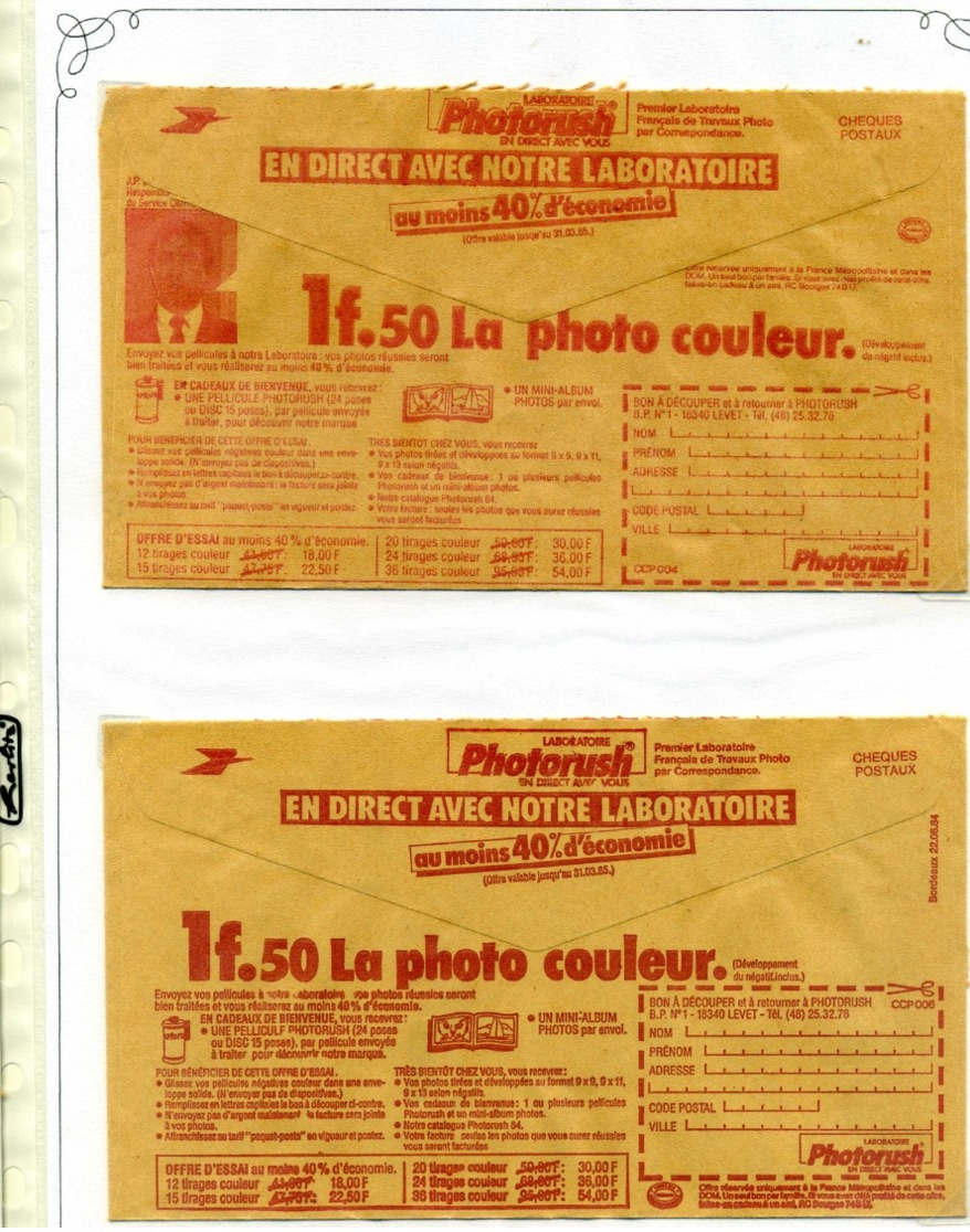 PUBLICITES / Env de la Poste, années 1920 & 1980, Bel ensemble à poursuivre TTB  :