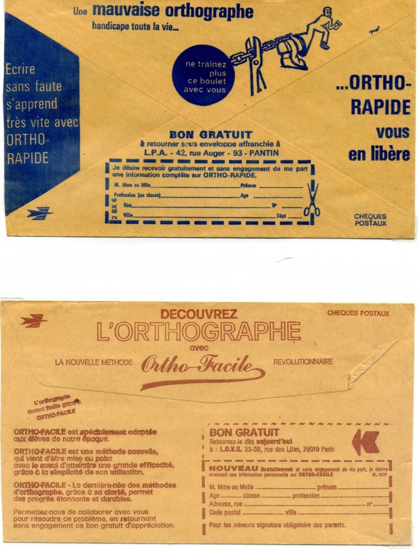 PUBLICITES / Env de la Poste, années 1920 & 1980, Bel ensemble à poursuivre TTB  :