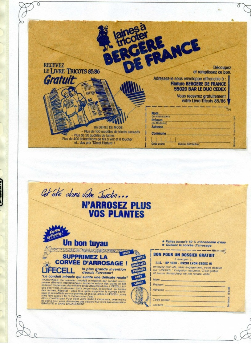 PUBLICITES / Env de la Poste, années 1920 & 1980, Bel ensemble à poursuivre TTB  :