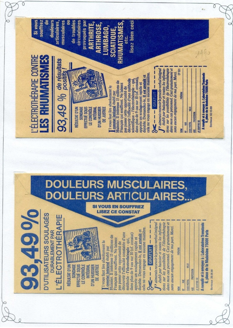 PUBLICITES / Env de la Poste, années 1920 & 1980, Bel ensemble à poursuivre TTB  :