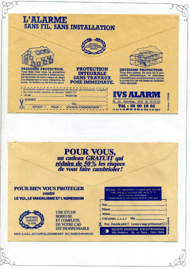 PUBLICITES / Env de la Poste, années 1920 & 1980, Bel ensemble à poursuivre TTB  :