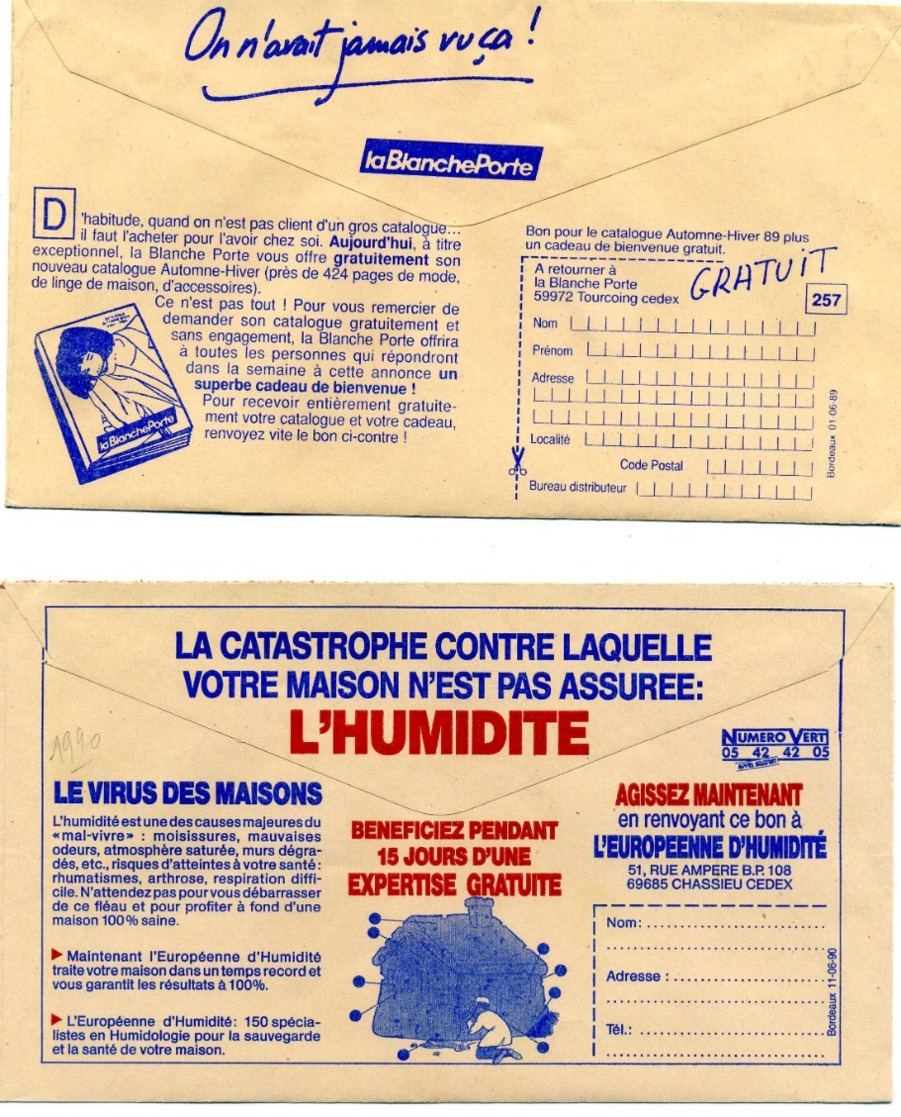 PUBLICITES / Env de la Poste, années 1920 & 1980, Bel ensemble à poursuivre TTB  :