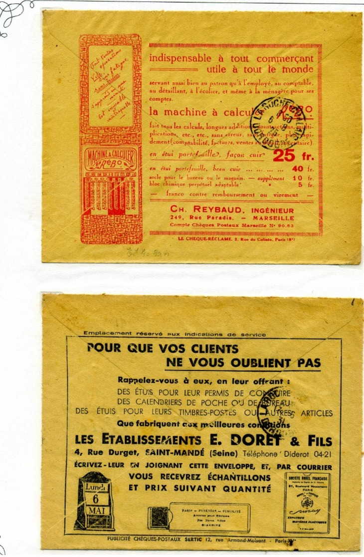 PUBLICITES / Env de la Poste, années 1920 & 1980, Bel ensemble à poursuivre TTB  :