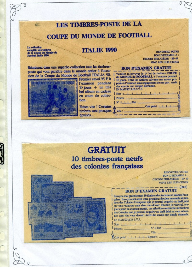 PUBLICITES / Env de la Poste, années 1920 & 1980, Bel ensemble à poursuivre TTB  :