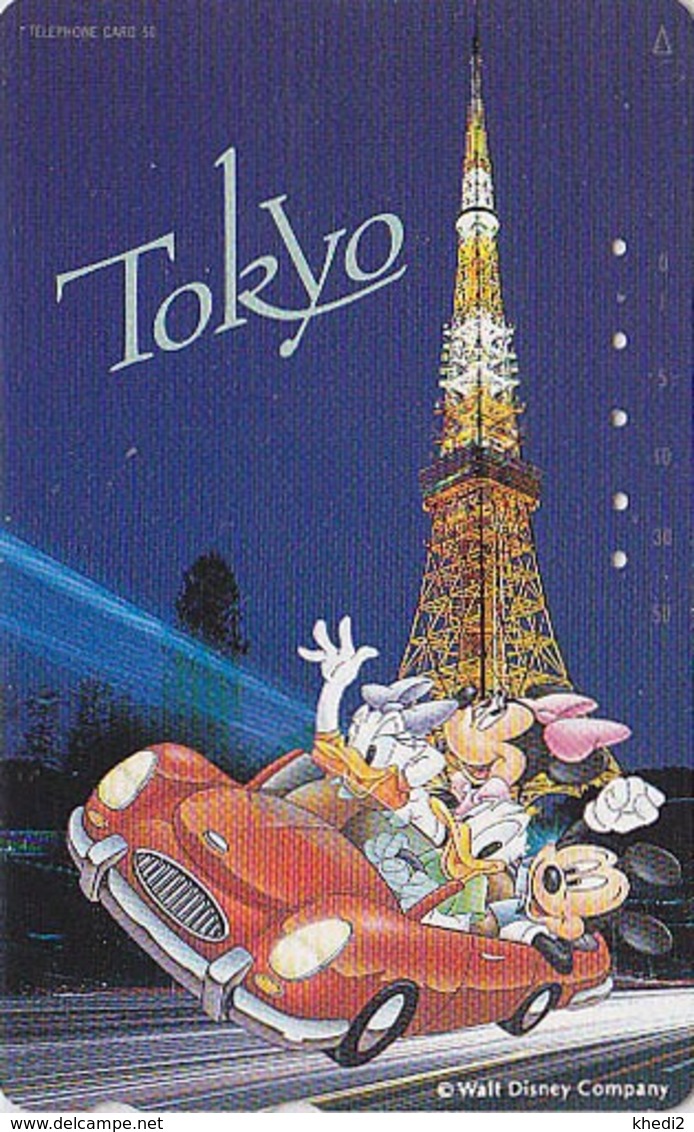 Télécarte Japon / 110-175729 - DISNEY  - Série Voyage N° 5 - TOKYO TOWER - MICKEY MINNIE DONALD DAISY Japan Phonecard - Disney